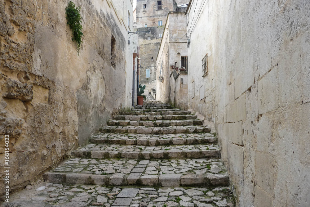 Matera, Italy - Typical pedestrian only street Matera, Italy - Typical pedestrian only street