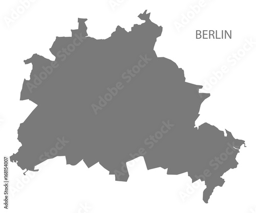 Berlin city map grey illustration silhouette shape