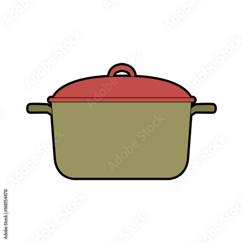 pan of stainless casserole cooking domestic vector illustration
