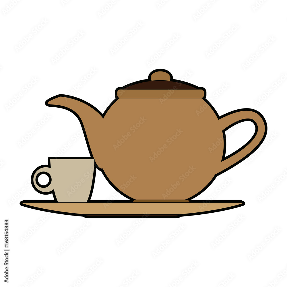 the teapot and cup beverage element icon vector illustration the teapot and cup beverage element icon vector illustration