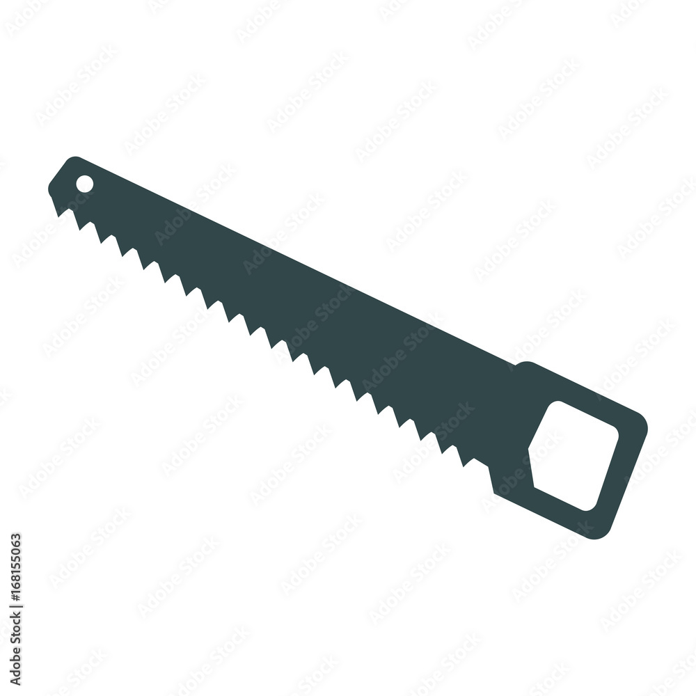 saw large wooden handle equipment vector illustration saw large wooden handle equipment vector illustration
