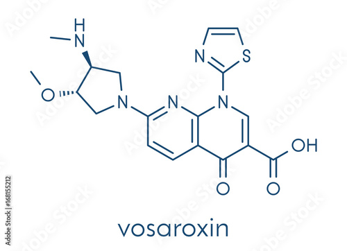 Vosaroxin cancer drug molecule. Skeletal formula.