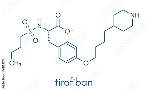 Tirofiban anticoagulant drug molecule. Skeletal formula.