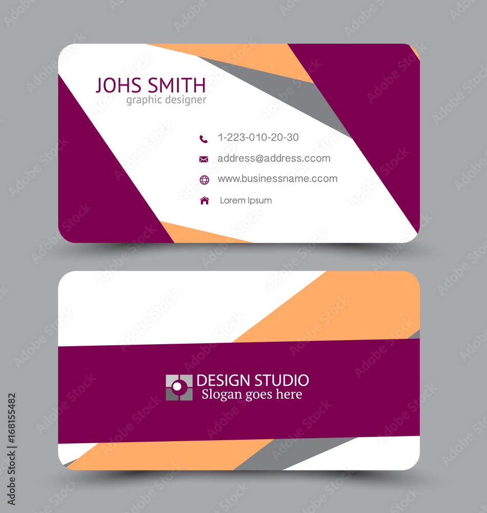 Business card. Design set template for company corporate style. Vector illustration.