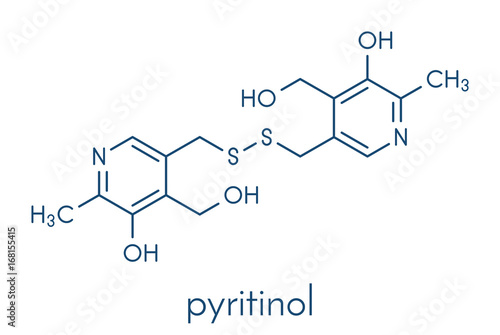 Pyritinol (pyridoxine disulfide) cognitive and learning disorder drug molecule. Also used in nootropic dietary supplements. Skeletal formula.
