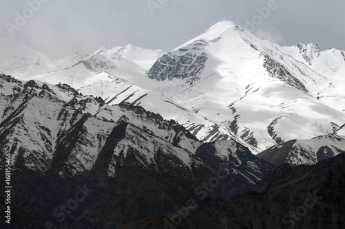 snow mountain range in Leh Ladakh, India