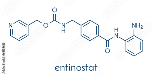 Entinostat cancer drug molecule (HDAC inhibitor). Skeletal formula.