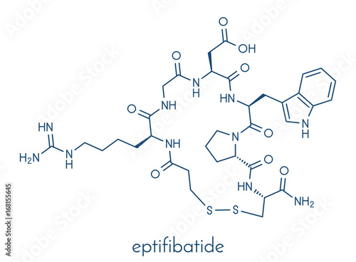 Eptifibatide anticoagulant drug molecule. Skeletal formula.