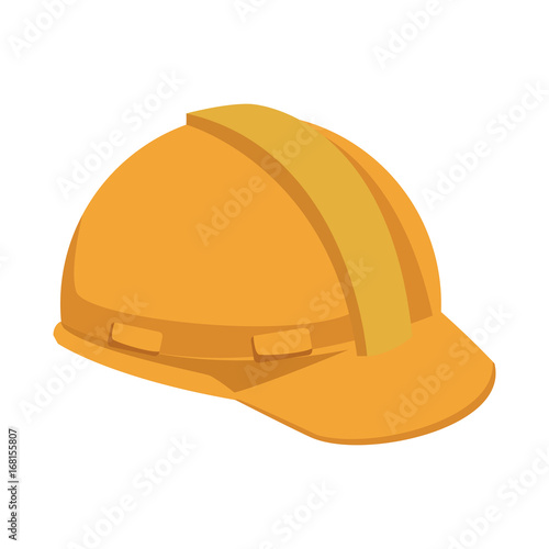 construction helmet element safety in construction work vector illustration