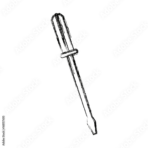 screwdriver work tool element icon vector illustration