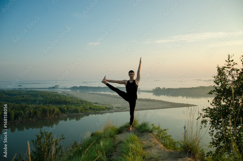 yoga on the nature: garmony and strength