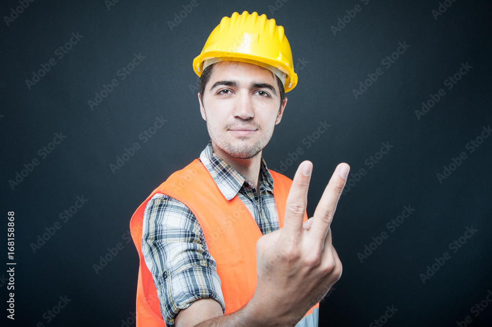 Constructor wearing equipment showing number two Constructor wearing equipment showing number two