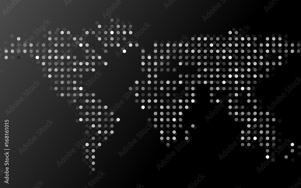 Abstract world map of dots on black background. Vector Abstract world map of dots on black background. Vector