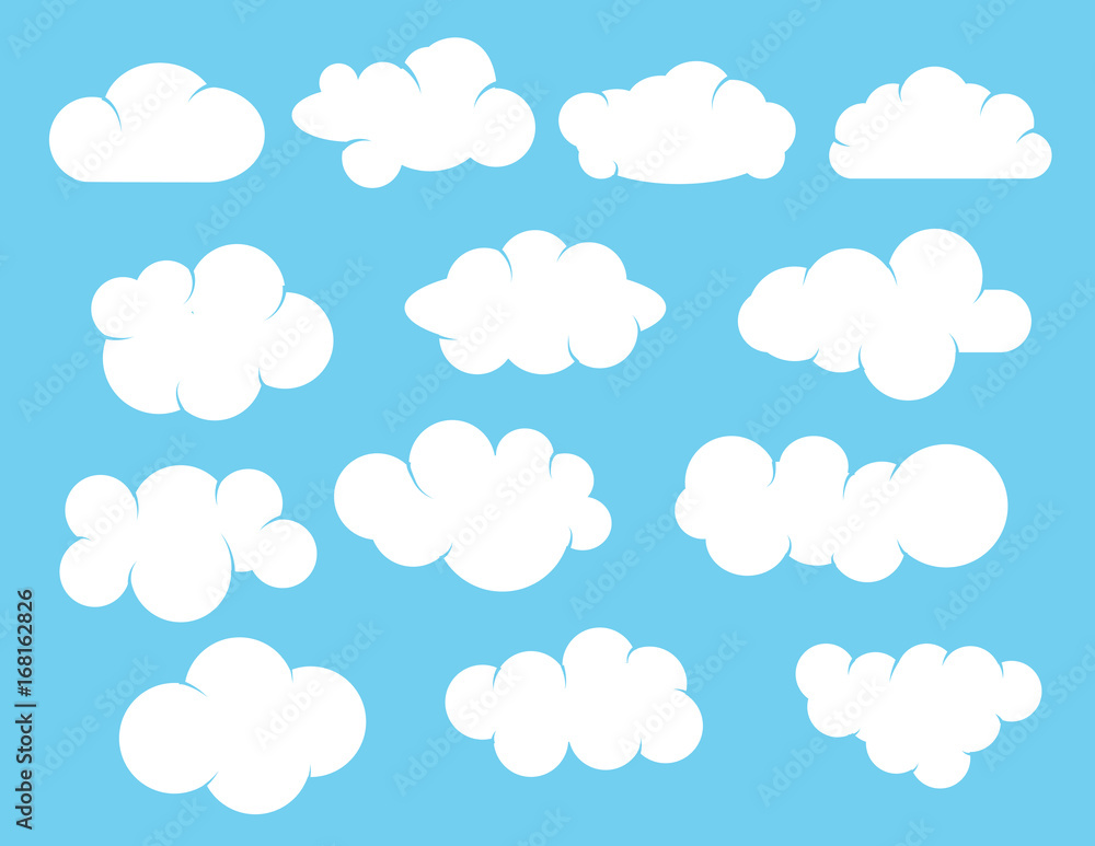 Cloud vector icon set color