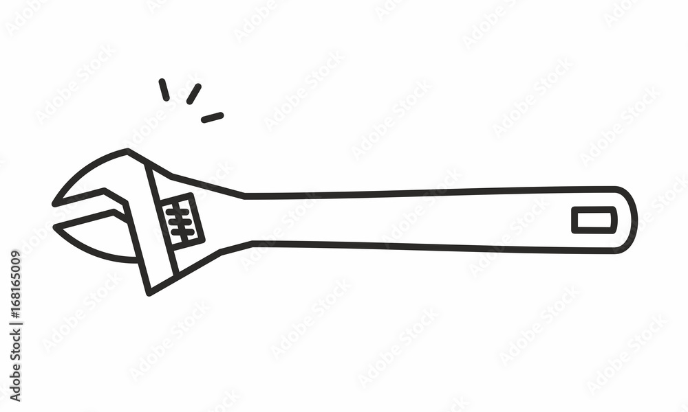 Obraz premium Wrench vector icon