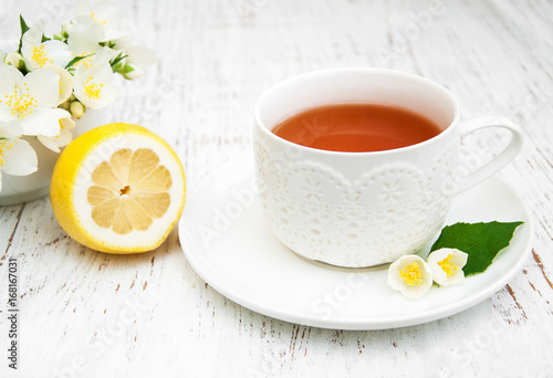 Cup of tea with jasmine
