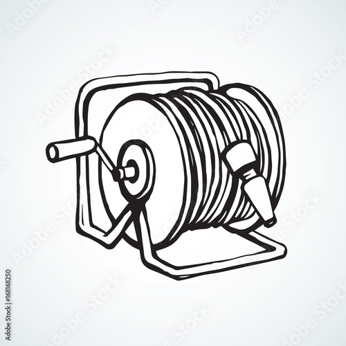 Roll the hose. Vector drawing
