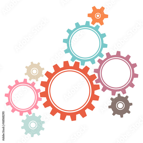 Retro Gears Graphics White Background