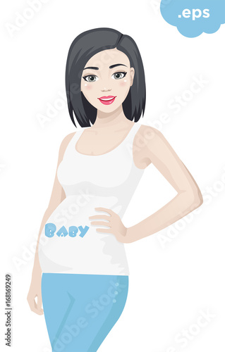 Pregnant girl smiling