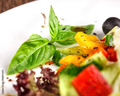 Traditional greek salad with fresh vegetables