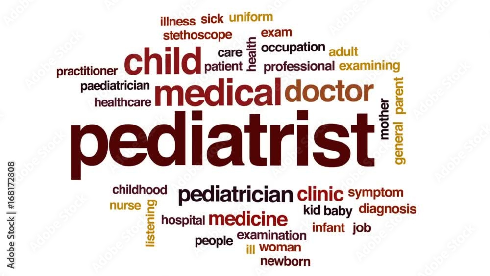 Pediatrist animated word cloud, text design animation. Pediatrist animated word cloud, text design animation.