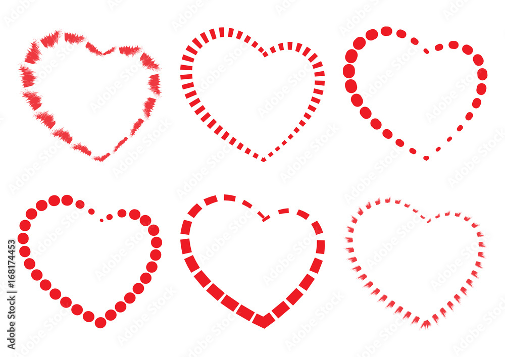 Set of red hearts. Vector illustration Set of red hearts. Vector illustration
