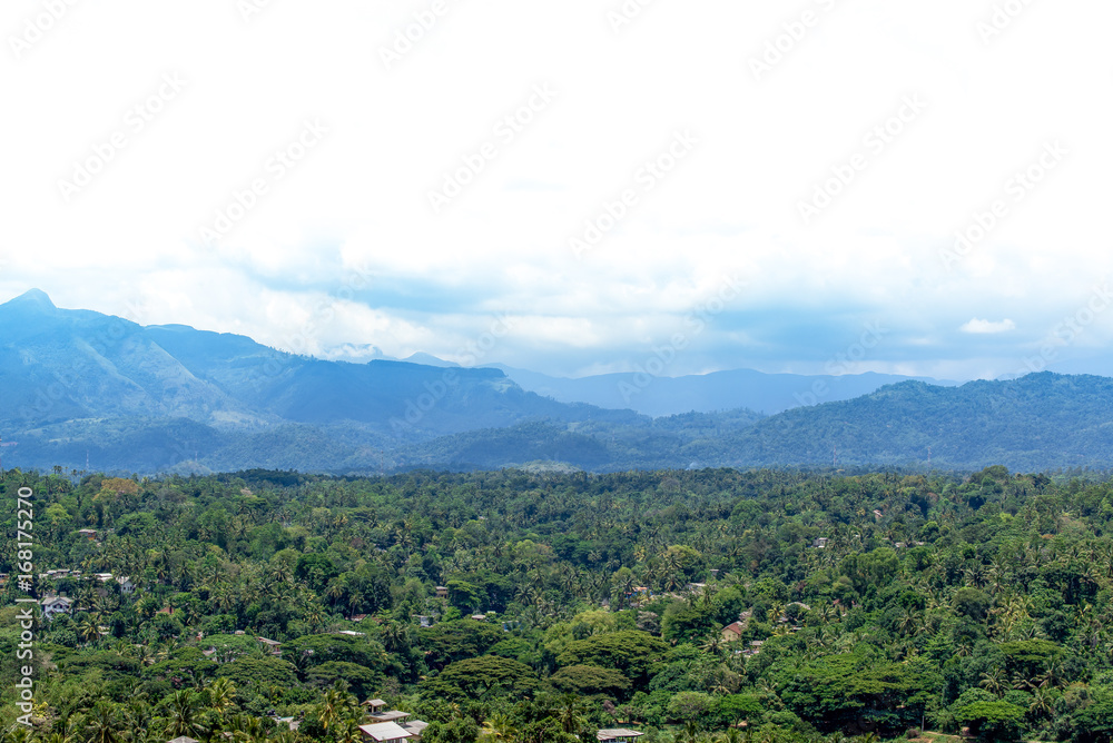 Kandy Sri Lanka Panoramic view of mountains and kandy city from top of Kandy Hill