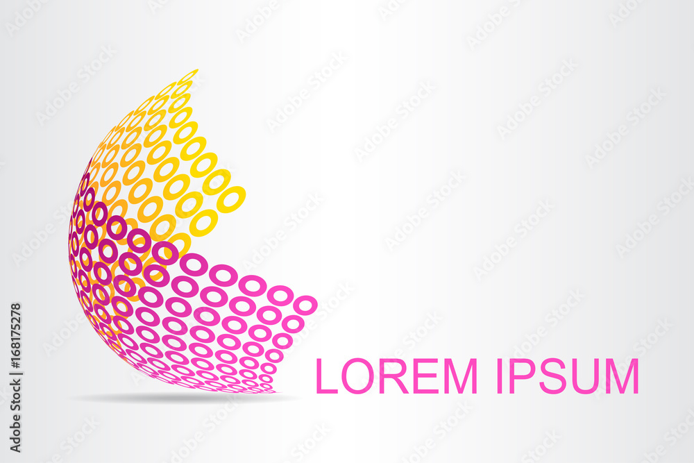 Logo stylized spherical surface with abstract shapes Logo stylized spherical surface with abstract shapes