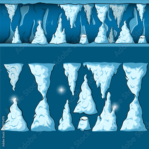 Seamless cartoon vector cave