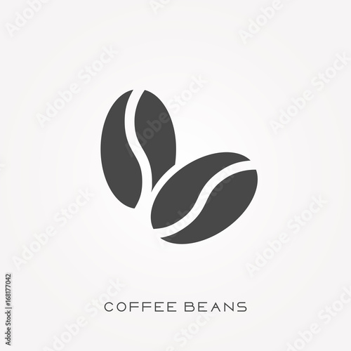 Silhouette icon coffee beans