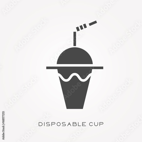 Silhouette icon disposable cup