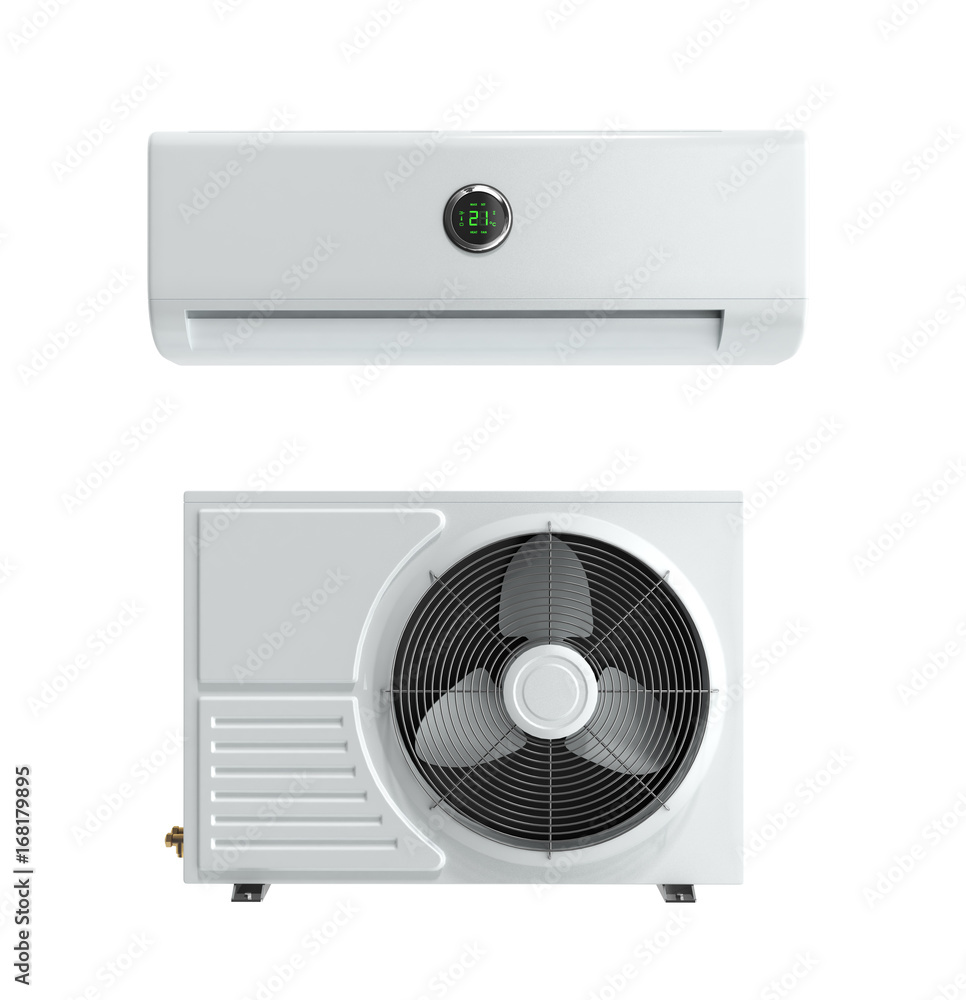 Fototapeta premium air conditioning unit 3d render on white background