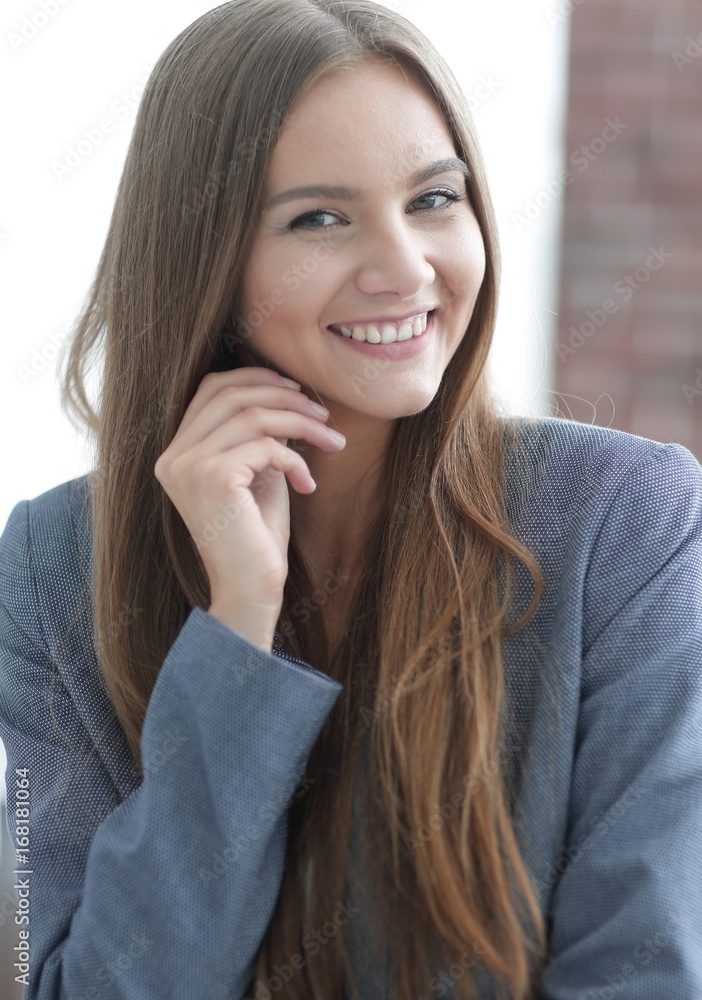 successful business woman on blurred background office successful business woman on blurred background office