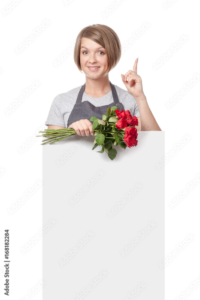 female floristi isolated on white background female floristi isolated on white background