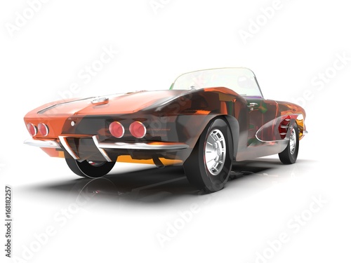 Generic and vintage model of car 3d rendering