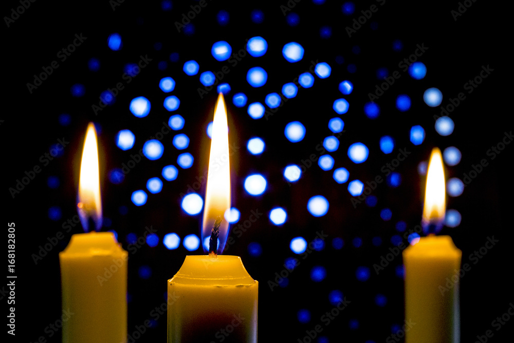 Bright star, white, candles, flame Bright star, white, candles, flame