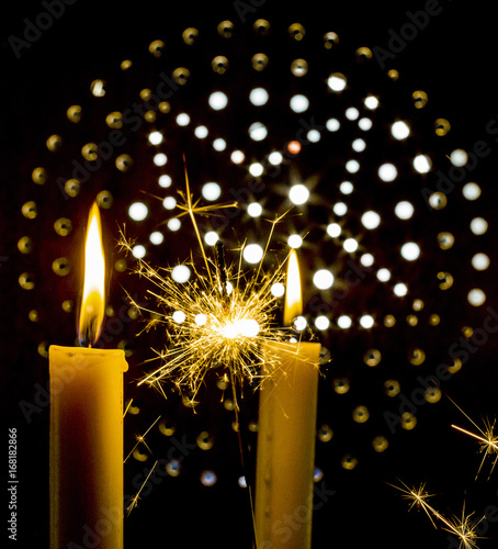 Candle, flame, sparkler, bright star photo