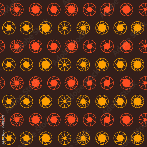 Seamless pattern with camera shutter symbols for your design