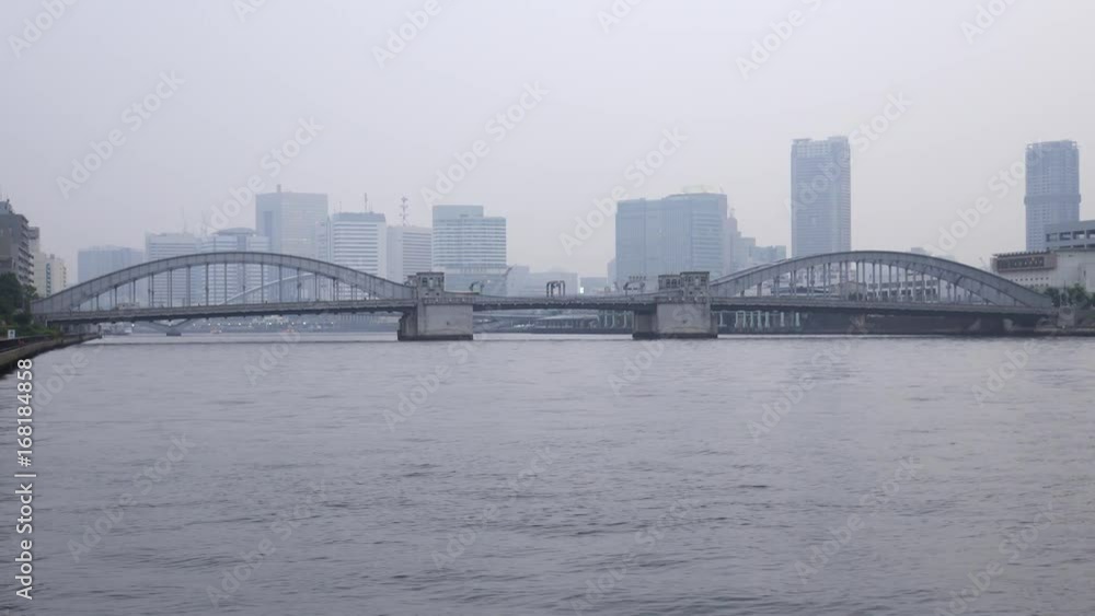 Sumida River and Kachidoki Bridge - video 4K UHD Sumida River and Kachidoki Bridge - video 4K UHD