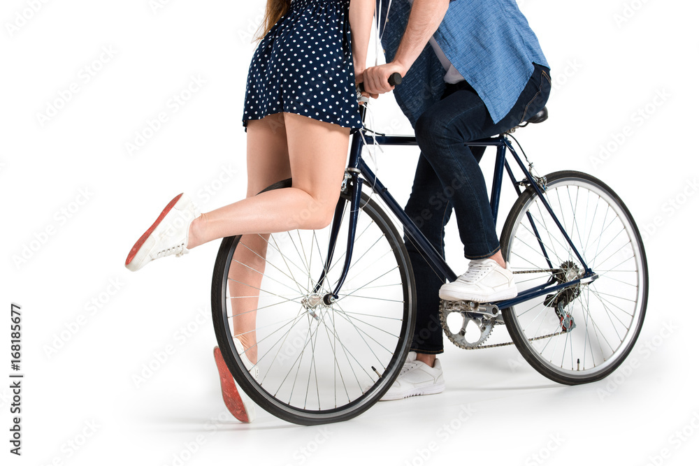 Fototapeta premium young couple with bicycle