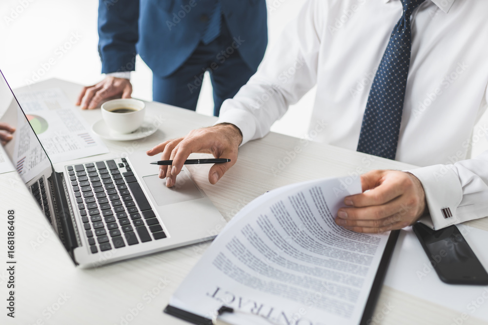 business people with contract business people with contract