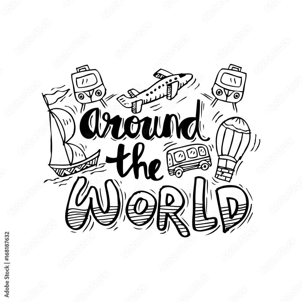 Obraz premium Around the world poster.