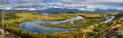 Panoramic View from Mirador Rio Serrano - Torres del Paine N.P. (Patagonia, Chile) 