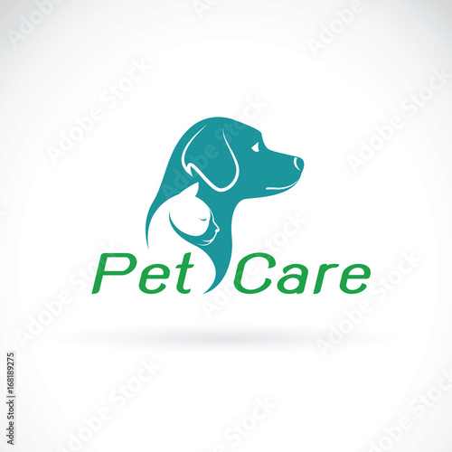 Vector of pet care shop design on white background. Dog and Cat. Logo Animal