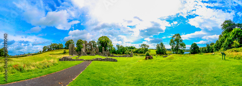Inch Abbey in Northern Ireland. Monastery ruins in Downpatrick. Co. Down. Travel by car in summer. © Lyd Photography