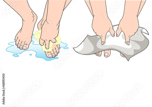 Washing and Drying Feet