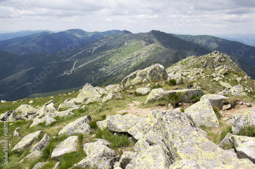 Ridgeway from Chopok to Dumbier mount, Lower Tatra mountains in Slovakia
