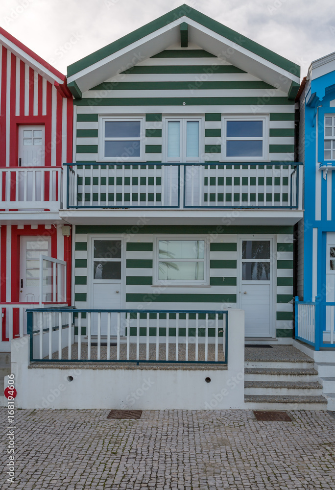 Colorful Houses located in the Portuguese city of Ilhavo
