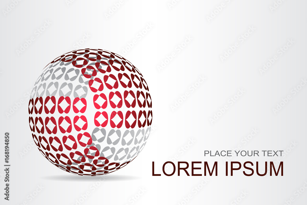 Logo stylized spherical surface with abstract shapes Logo stylized spherical surface with abstract shapes