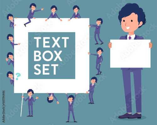 flat type perm hair businessman_text box